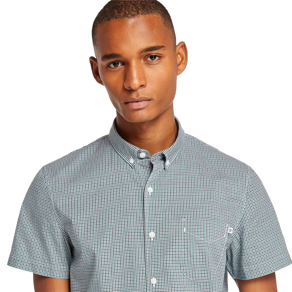 Timberland Πουκαμισα Ανδρικα Πρασινο - Eastham River Slim Fit Gingham - Greece 7618204-YM